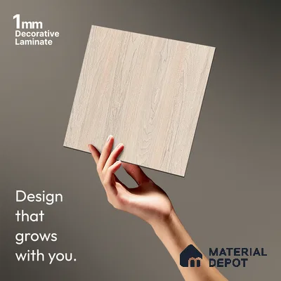 Wooden Look LM 13875 Smoked Bianca Pecan 8 ft x 4 ft Texture Finish Decorative Laminate - 1 mm | Suitable for TV Unit, Wardrobe, Kitchen Cabinets
