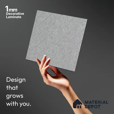 Grey Cement Look LM 13884 8 ft x 4 ft High Gloss Finish Decorative Laminate - 1 mm | Suitable for TV Unit, Wardrobe, Kitchen Cabinets