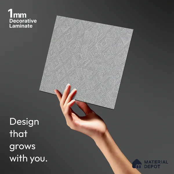 Grey Cement Look LM 13884 8 ft x 4 ft High Gloss Finish Decorative Laminate - 1 mm | Suitable for TV Unit, Wardrobe, Kitchen Cabinets