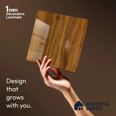 Wooden Look LM 13895 8 ft x 4 ft High Gloss Finish Decorative Laminate - 1 mm | Suitable for TV Unit, Wardrobe, Kitchen Cabinets