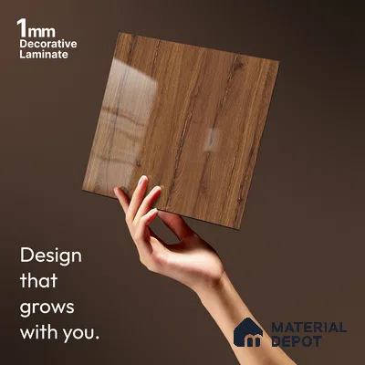 Wooden Look LM 13896 8 ft x 4 ft High Gloss Finish Decorative Laminate - 1 mm | Suitable for TV Unit, Wardrobe, Kitchen Cabinets
