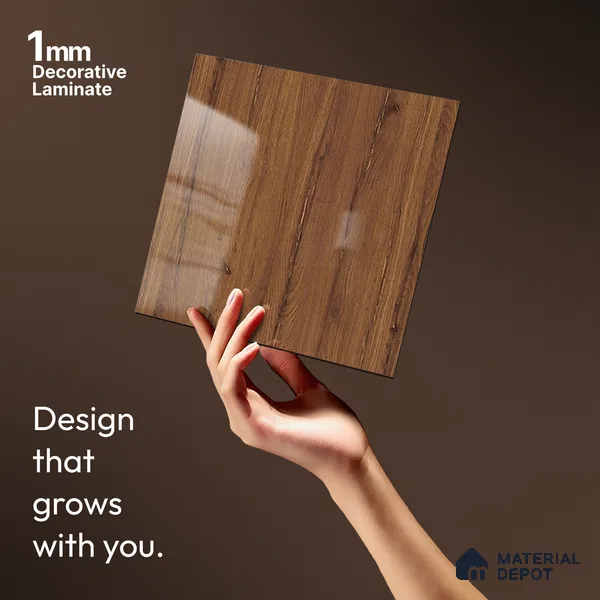 Wooden Look LM 13896 8 ft x 4 ft High Gloss Finish Decorative Laminate - 1 mm | Suitable for TV Unit, Wardrobe, Kitchen Cabinets