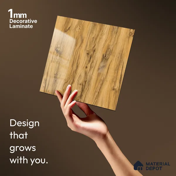 Wooden Look LM 13897 8 ft x 4 ft High Gloss Finish Decorative Laminate - 1 mm | Suitable for TV Unit, Wardrobe, Kitchen Cabinets