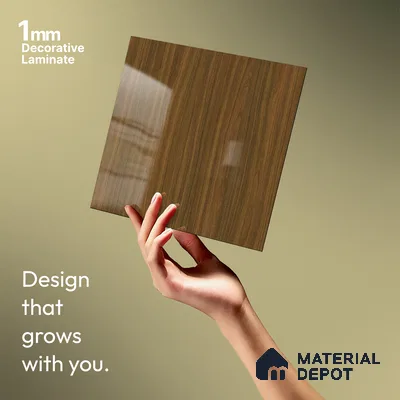 Wooden Look LM 13898 8 ft x 4 ft High Gloss Finish Decorative Laminate - 1 mm | Suitable for TV Unit, Wardrobe, Kitchen Cabinets