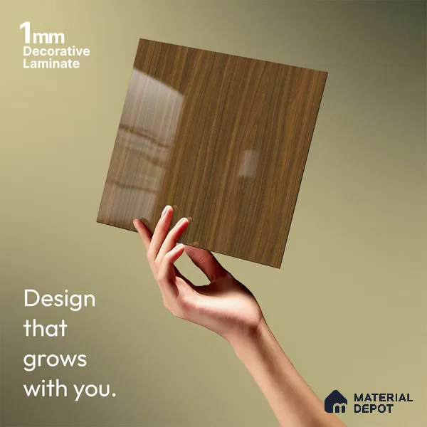 Wooden Look LM 13898 8 ft x 4 ft High Gloss Finish Decorative Laminate - 1 mm | Suitable for TV Unit, Wardrobe, Kitchen Cabinets