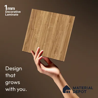 Wooden Look LM 13904 Urban Teak 8 ft x 4 ft Texture Finish Decorative Laminate - 1 mm | Suitable for TV Unit, Wardrobe, Kitchen Cabinets
