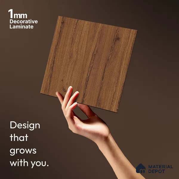 Wooden Look LM 13927 Russet Greence Pecan 8 ft x 4 ft Texture Finish Decorative Laminate - 1 mm | Suitable for TV Unit, Wardrobe, Kitchen Cabinets