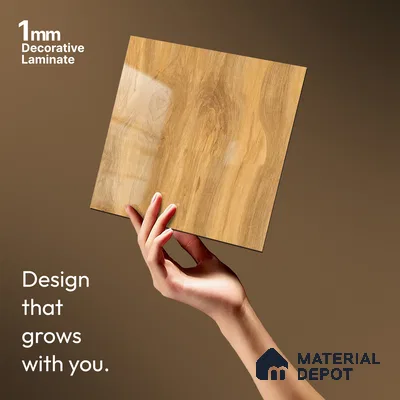 Wooden Look LM 13946 8 ft x 4 ft Glossy Finish Decorative Laminate - 1 mm | Suitable for TV Unit, Wardrobe, Kitchen Cabinets
