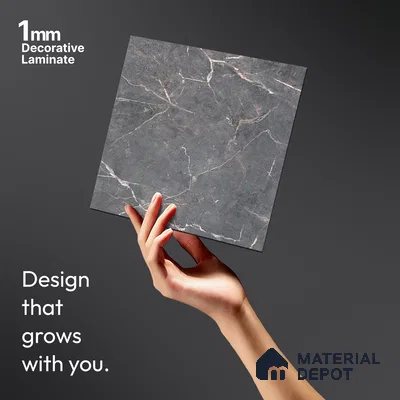 Grey Marble Look LM 13953 8 ft x 4 ft Texture Finish Decorative Laminate - 1 mm | Suitable for TV Unit, Wardrobe, Kitchen Cabinets