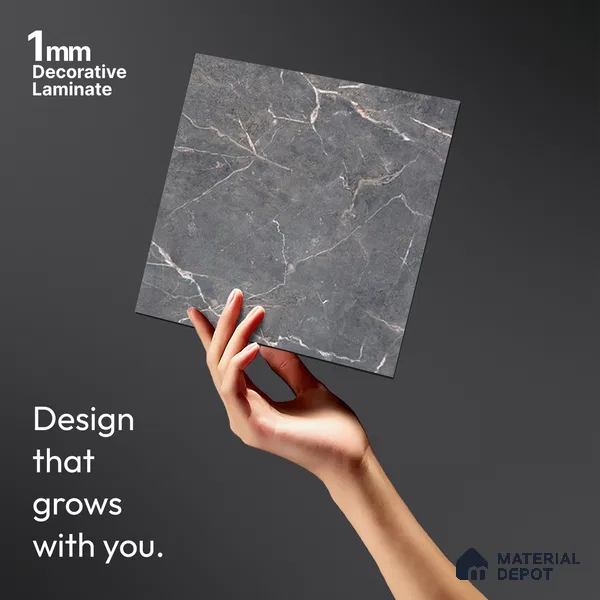 Grey Marble Look LM 13953 8 ft x 4 ft Texture Finish Decorative Laminate - 1 mm | Suitable for TV Unit, Wardrobe, Kitchen Cabinets