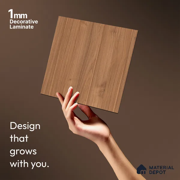 Wooden Look LM 17404 Sapped Walnut 10 ft x 4 ft Texture Finish Decorative Laminate - 1 mm | Suitable for TV Unit, Wardrobe, Kitchen Cabinets