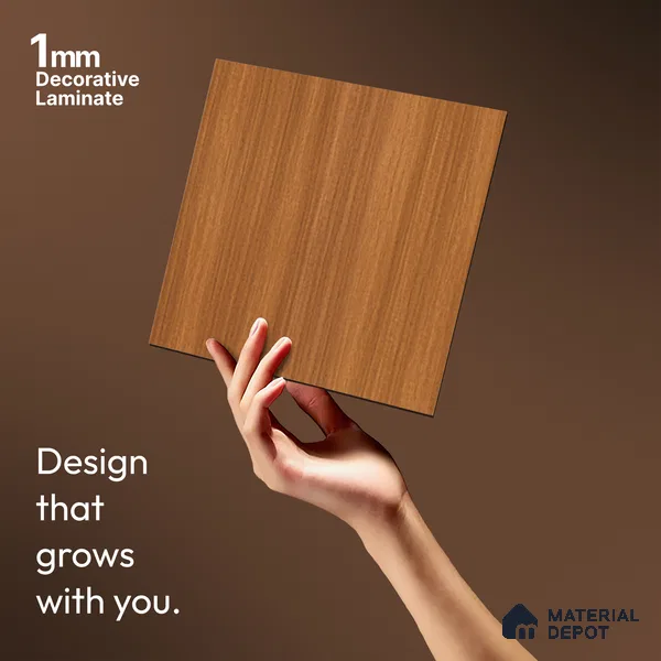 Wooden Look LM 17411 Natural Teak 10 ft x 4 ft Texture Finish Decorative Laminate - 1 mm | Suitable for TV Unit, Wardrobe, Kitchen Cabinets
