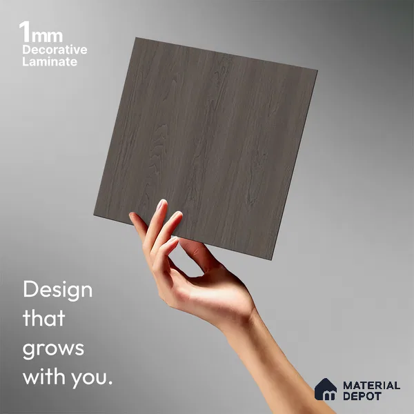 Wooden Look LM 17425 Smoked Brosse Pecan 10 ft x 4 ft Suede Finish Decorative Laminate - 1 mm | Suitable for TV Unit, Wardrobe, Kitchen Cabinets