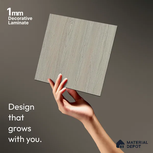 Wooden Look LM 17426 Smoked Binca Pecan 10 ft x 4 ft Suede Finish Decorative Laminate - 1 mm | Suitable for TV Unit, Wardrobe, Kitchen Cabinets