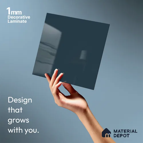 Blue Textured Solid Look LM 21328 8 ft x 4 ft Texture Finish Decorative Laminate - 1 mm | Suitable for TV Unit, Wardrobe, Kitchen Cabinets