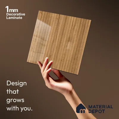 Wooden Fluted LM 21339 8 ft x 4 ft Glossy Finish Decorative Laminate - 1 mm | Suitable for TV Unit,Wardrobe, Kitchen Cabinets