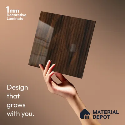Wooden Fluted LM 21342 8 ft x 4 ft Glossy Finish Decorative Laminate - 1 mm | Suitable for TV Unit,Wardrobe, Kitchen Cabinets