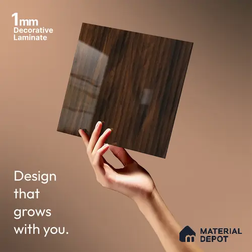 Wooden Fluted LM 21342 8 ft x 4 ft Glossy Finish Decorative Laminate - 1 mm | Suitable for TV Unit,Wardrobe, Kitchen Cabinets