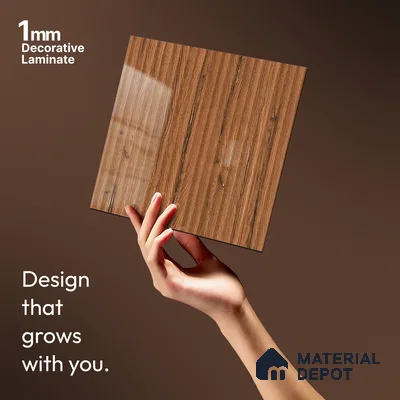Wooden Fluted LM 21345 8 ft x 4 ft Glossy Finish Decorative Laminate - 1 mm | Suitable for TV Unit,Wardrobe, Kitchen Cabinets