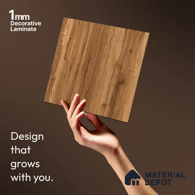 Wooden Look LM 21346 Swiss Walnut 8 ft x 4 ft Matte Finish Decorative Laminate - 1 mm | Suitable for TV Unit, Wardrobe, Kitchen Cabinets