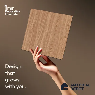 Wooden Look LM 21352 Crown Woody 8 ft x 4 ft Matte Finish Decorative Laminate - 1 mm | Suitable for TV Unit, Wardrobe, Kitchen Cabinets