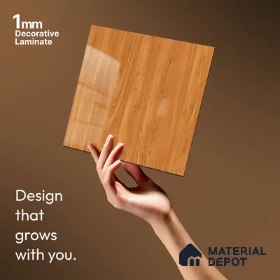 Wooden Look LM 21353 Crown Woody 8 ft x 4 ft Texture Finish Decorative Laminate - 1 mm | Suitable for TV Unit, Wardrobe, Kitchen Cabinets