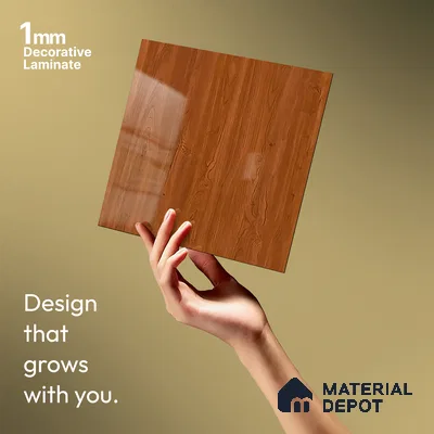 Wooden Look LM 21354 Classic Teak 8 ft x 4 ft Texture Finish Decorative Laminate - 1 mm | Suitable for TV Unit, Wardrobe, Kitchen Cabinets