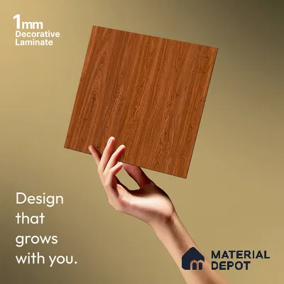 Wooden Look LM 21356 Classic Teak 8 ft x 4 ft Texture Finish Decorative Laminate - 1 mm | Suitable for TV Unit, Wardrobe, Kitchen Cabinets