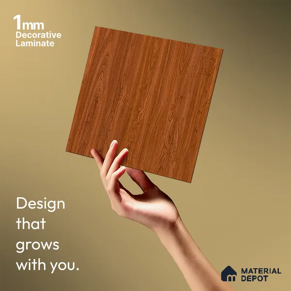 Wooden Look LM 21356 Classic Teak 8 ft x 4 ft Texture Finish Decorative Laminate - 1 mm | Suitable for TV Unit, Wardrobe, Kitchen Cabinets