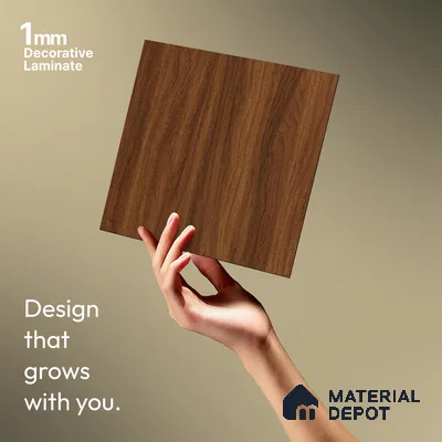 Wooden Look LM 21362 Cherry Wood 8 ft x 4 ft PU Finish Decorative Laminate - 1 mm | Suitable for TV Unit, Wardrobe, Kitchen Cabinets