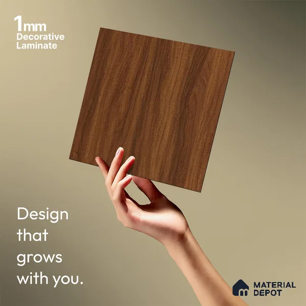 Wooden Look LM 21362 Cherry Wood 8 ft x 4 ft PU Finish Decorative Laminate - 1 mm | Suitable for TV Unit, Wardrobe, Kitchen Cabinets