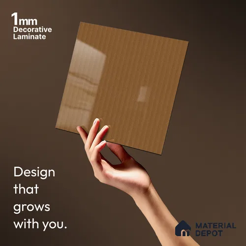 Wooden Fluted LM 21366 8 ft x 4 ft High Gloss Finish Decorative Laminate - 1 mm | Suitable for TV Unit,Wardrobe, Kitchen Cabinets