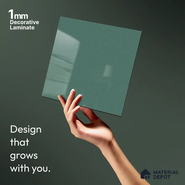 Teal Green Solid Colors Look LM 21383 8 ft x 4 ft High Gloss Finish Decorative Laminate - 1 mm | Suitable for Living Room, Kitchen, Office