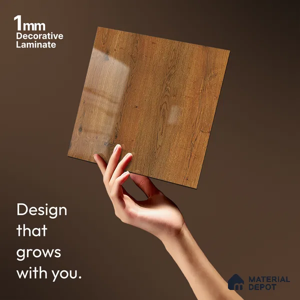 Wooden Look LM 21399 Royal Oak 8 ft x 4 ft High Gloss Finish Decorative Laminate - 1 mm | Suitable for TV Unit, Wardrobe, Kitchen Cabinets