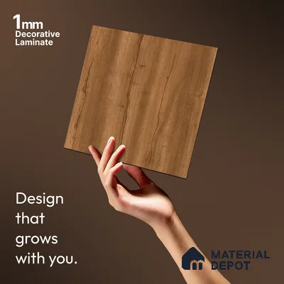 Wooden Look LM 21407 Regal Oak Dark 8 ft x 4 ft Texture Finish Decorative Laminate - 1 mm | Suitable for TV Unit, Wardrobe, Kitchen Cabinets