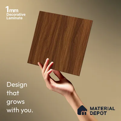 Wooden Look LM 21413 Cherry Wood 8 ft x 4 ft Shiny Wood Finish Decorative Laminate - 1 mm | Suitable for TV Unit, Wardrobe, Kitchen Cabinets