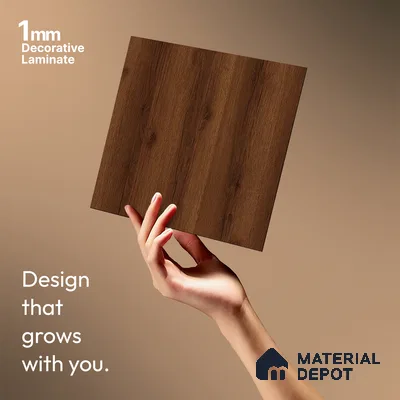 Wooden Look LM 21415 Bruto Walnut 8 ft x 4 ft Matte Finish Decorative Laminate - 1 mm | Suitable for TV Unit, Wardrobe, Kitchen Cabinets