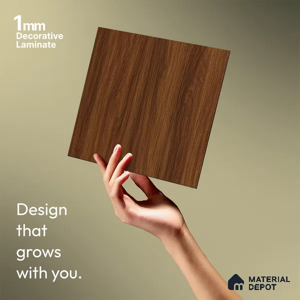 Wooden Look LM 21418 Cherry Wood 8 ft x 4 ft Texture Finish Decorative Laminate - 1 mm | Suitable for TV Unit, Wardrobe, Kitchen Cabinets