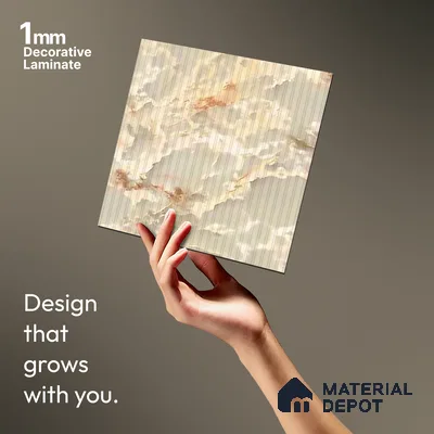Marble Fluted LM 21421 8 ft x 4 ft Texture Finish Decorative Laminate - 1 mm | Suitable for TV Unit,Wardrobe, Kitchen Cabinets