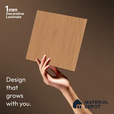 Wooden Look LM 21423 Monarchial Walnut 8 ft x 4 ft Texture Finish Decorative Laminate - 1 mm | Suitable for TV Unit, Wardrobe, Kitchen Cabinets