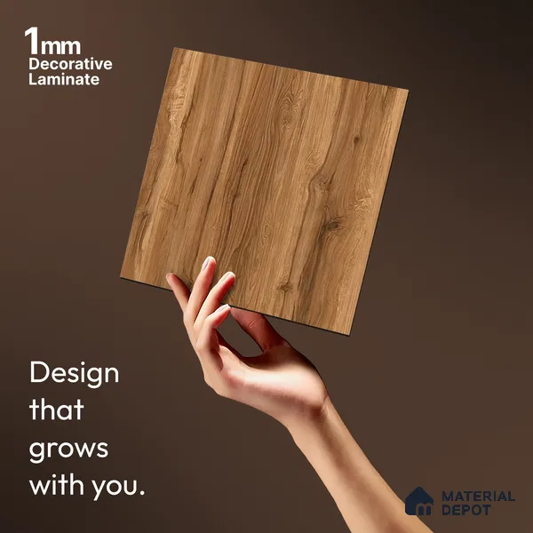 Wooden Look LM 21424 Swiss Walnut 8 ft x 4 ft Texture Finish Decorative Laminate - 1 mm | Suitable for TV Unit, Wardrobe, Kitchen Cabinets
