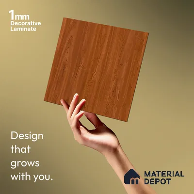 Wooden Look LM 21427 Classic Teak 8 ft x 4 ft Texture Finish Decorative Laminate - 1 mm | Suitable for TV Unit, Wardrobe, Kitchen Cabinets
