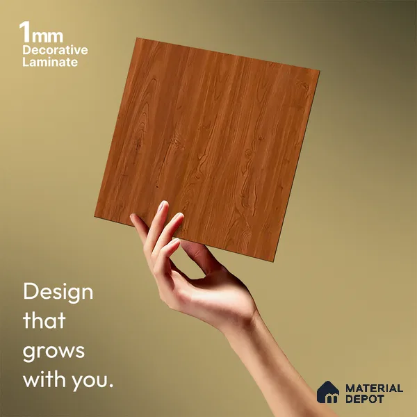 Wooden Look LM 21427 Classic Teak 8 ft x 4 ft Texture Finish Decorative Laminate - 1 mm | Suitable for TV Unit, Wardrobe, Kitchen Cabinets