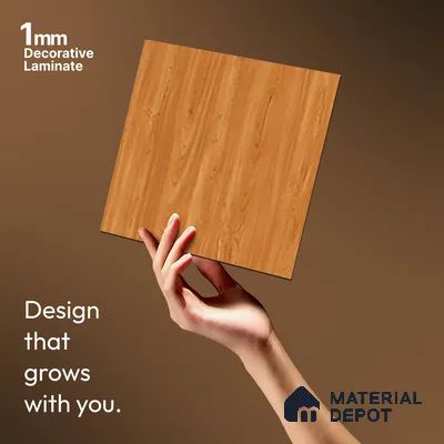 Wooden Look LM 21428 Crown Woody 8 ft x 4 ft Texture Finish Decorative Laminate - 1 mm | Suitable for TV Unit, Wardrobe, Kitchen Cabinets