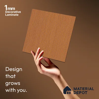 Wooden Fluted LM 21442 8 ft x 4 ft Texture Finish Decorative Laminate - 1 mm | Suitable for TV Unit,Wardrobe, Kitchen Cabinets