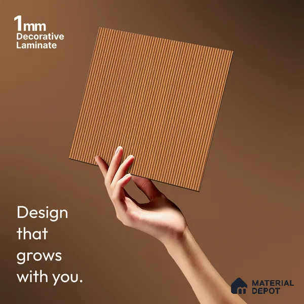 Wooden Fluted LM 21442 8 ft x 4 ft Texture Finish Decorative Laminate - 1 mm | Suitable for TV Unit,Wardrobe, Kitchen Cabinets
