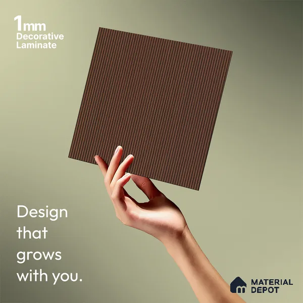 Wooden Fluted LM 21443 8 ft x 4 ft Texture Finish Decorative Laminate - 1 mm | Suitable for TV Unit,Wardrobe, Kitchen Cabinets