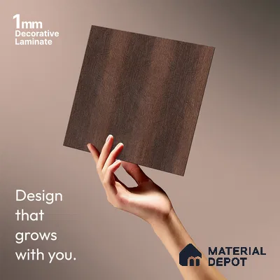 Wooden Look LM 21444 Smoked Walnut 8 ft x 4 ft Texture Finish Decorative Laminate - 1 mm | Suitable for TV Unit, Wardrobe, Kitchen Cabinets
