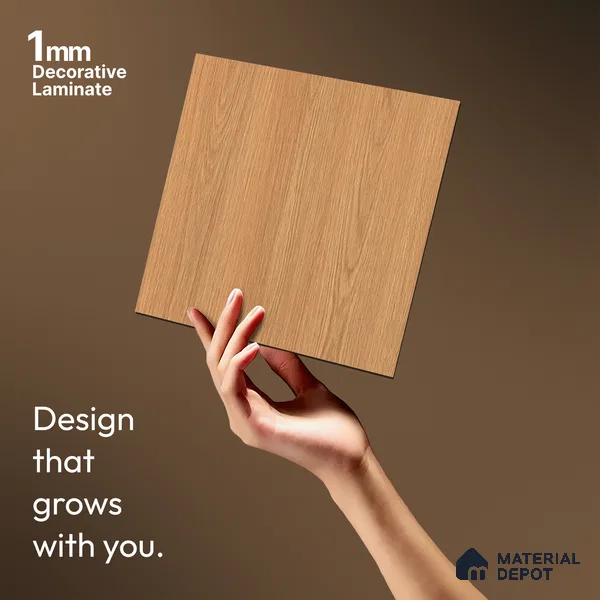 Wooden Look LM 21448 Sober Oak 8 ft x 4 ft Suede Finish Decorative Laminate - 1 mm | Suitable for TV Unit, Wardrobe, Kitchen Cabinets