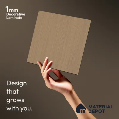 Wooden Look LM 21457 Robust Wood Dark 8 ft x 4 ft Suede Finish Decorative Laminate - 1 mm | Suitable for TV Unit, Wardrobe, Kitchen Cabinets